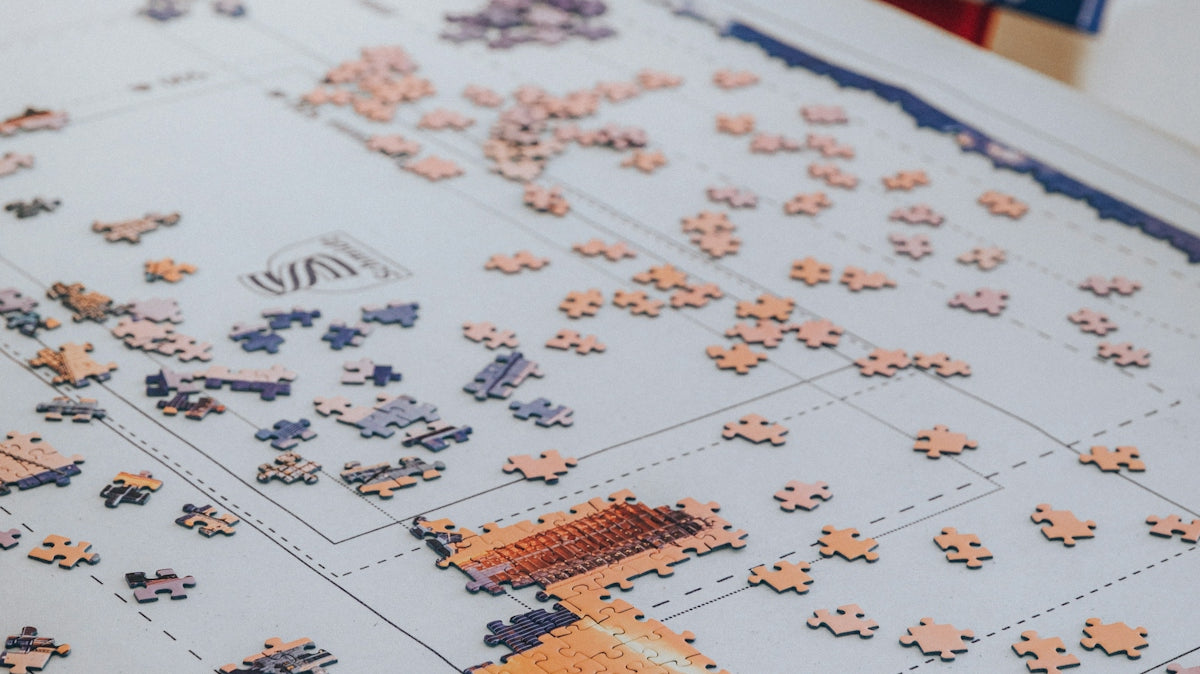 white and brown jigsaw puzzle