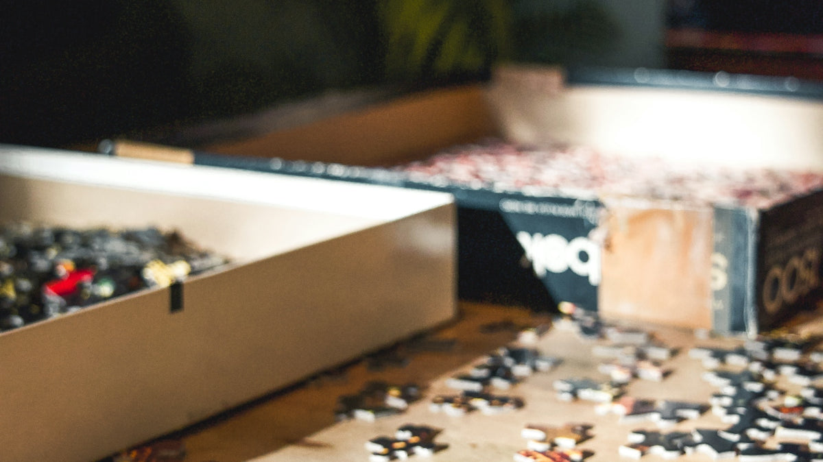 white and brown jigsaw puzzle