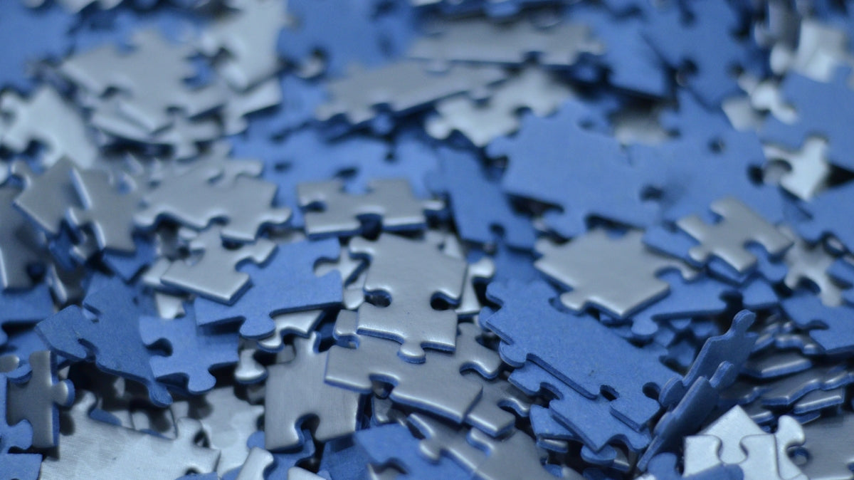 a close up of a pile of blue plastic