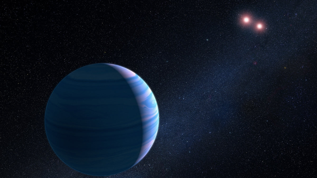 an artist's rendering of a planet with a star in the background