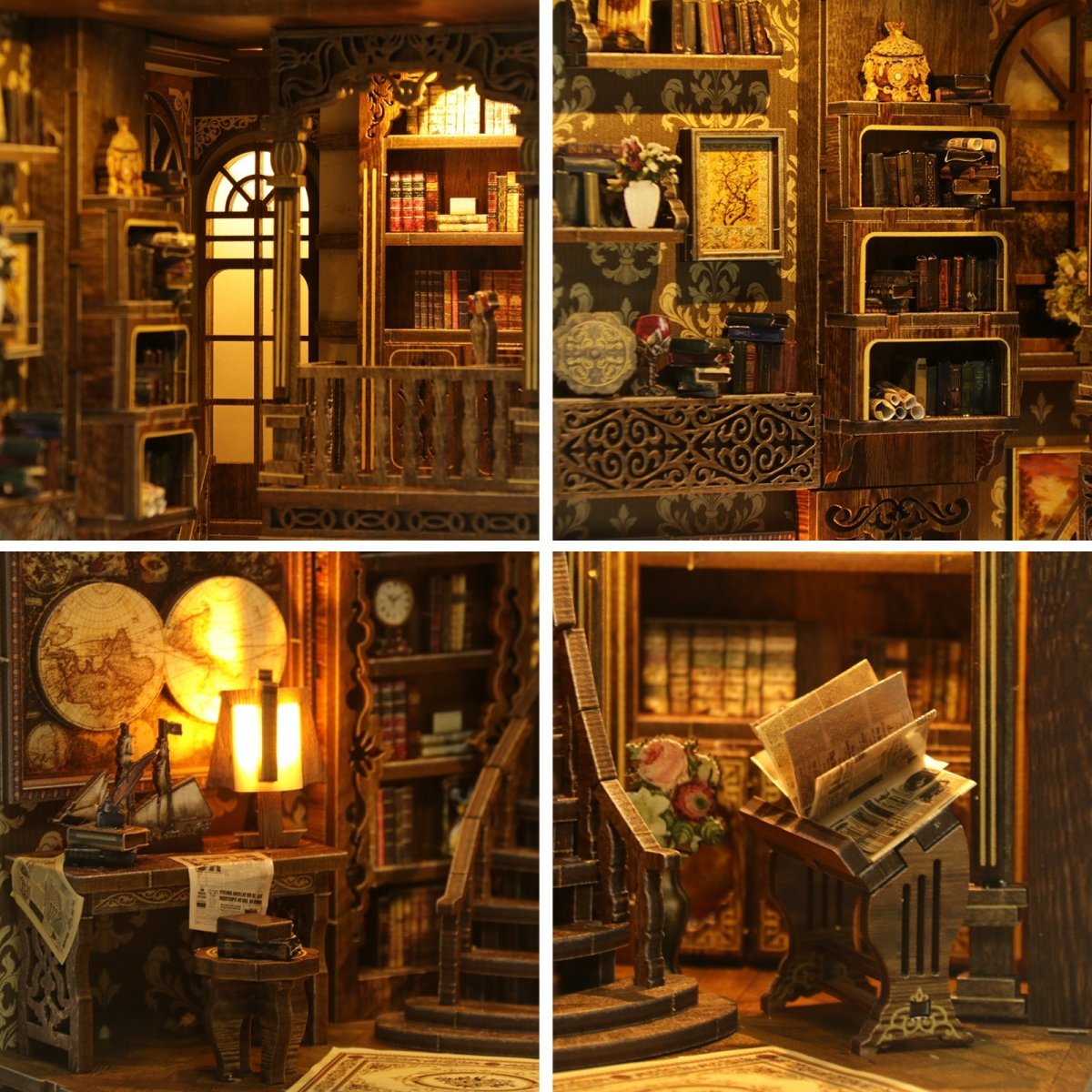 Antique Book Collection Room Book Nook Kit - KAAYEE Puzzle