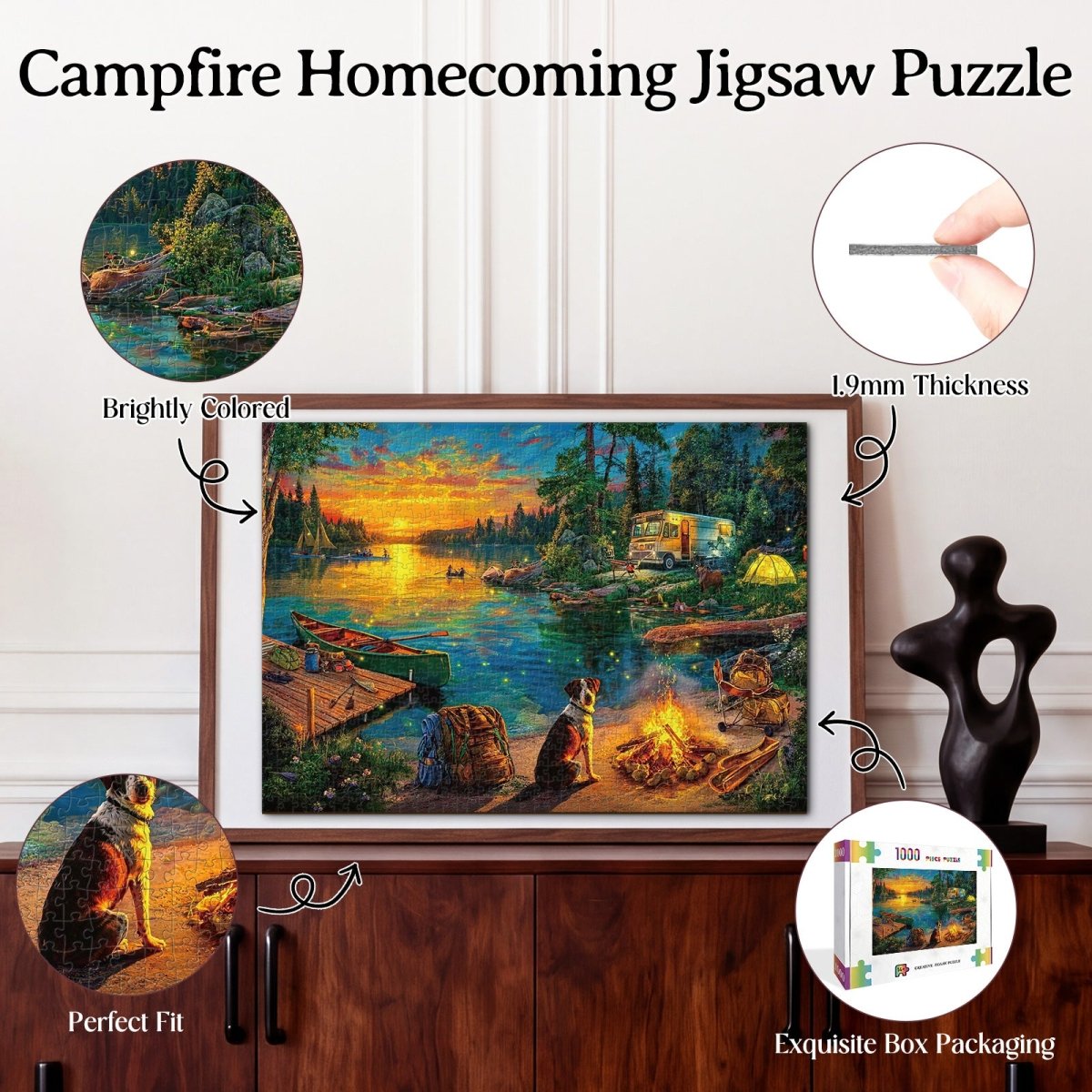 Artistic 1000 - Piece Cardboard Jigsaw Puzzle - Campfire Homecoming - KAAYEE Puzzle