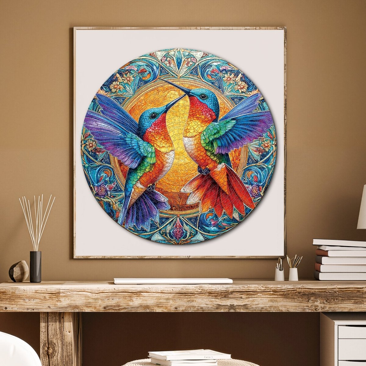 Artistic 1000 - Piece Cardboard Jigsaw Puzzle - Hummingbirds in Radiance - KAAYEE Puzzle