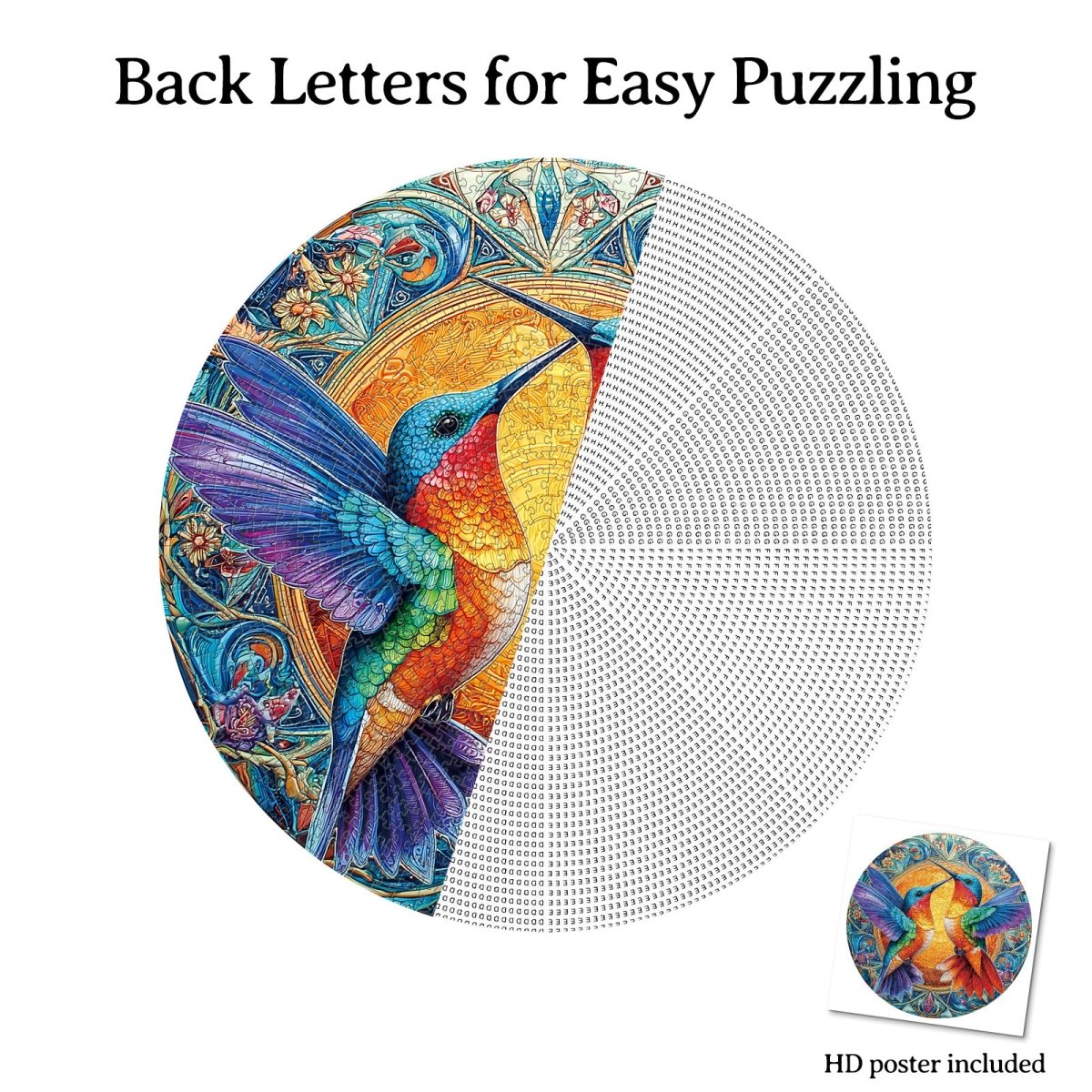 Artistic 1000 - Piece Cardboard Jigsaw Puzzle - Hummingbirds in Radiance - KAAYEE Puzzle