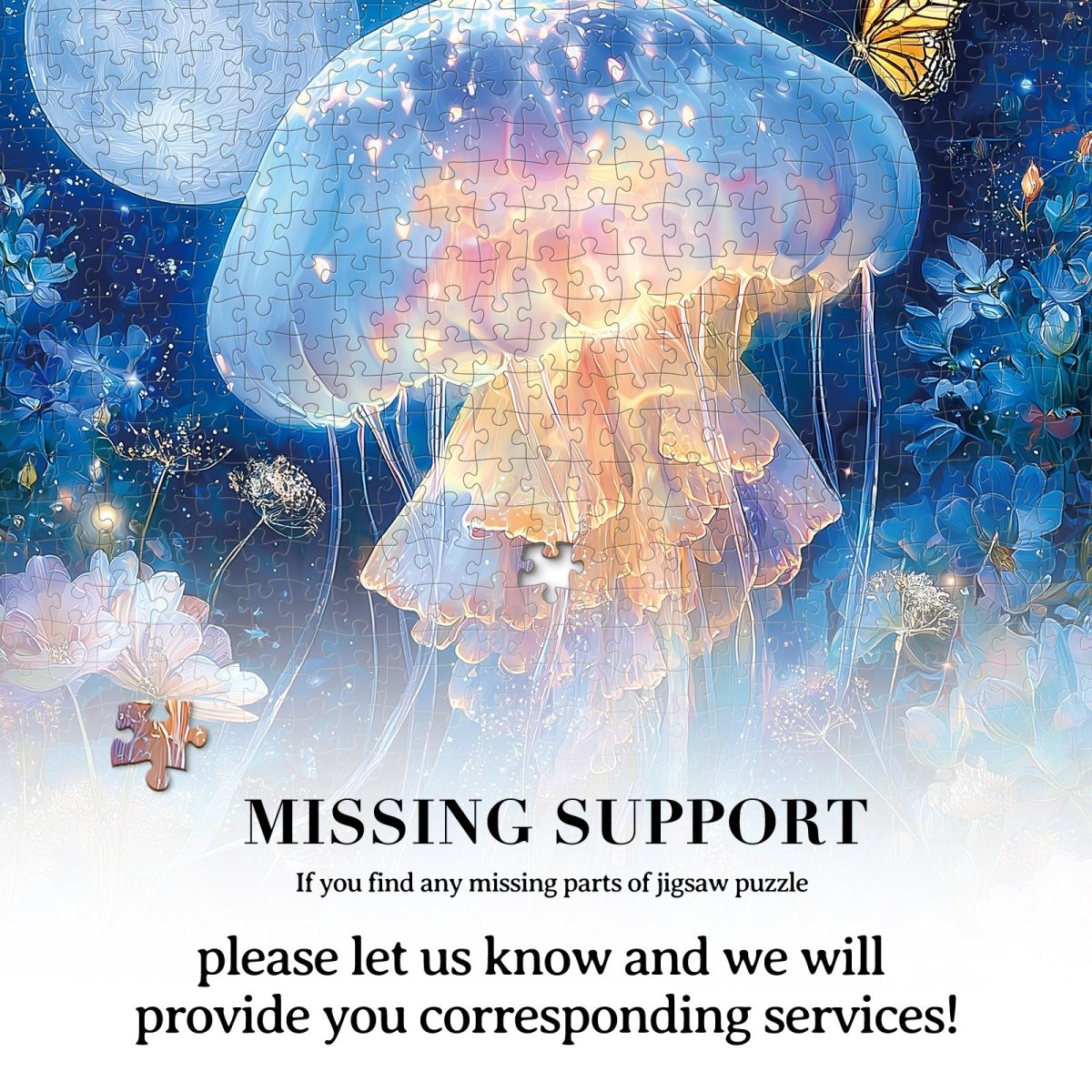 Artistic 1000 - Piece Cardboard Jigsaw Puzzle - Moonlit Jellyfish - KAAYEE Puzzle