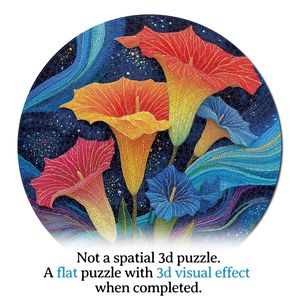 Artistic 1000 - Piece Cardboard Jigsaw Puzzle - Moonlit Waves of Flowers - KAAYEE Puzzle