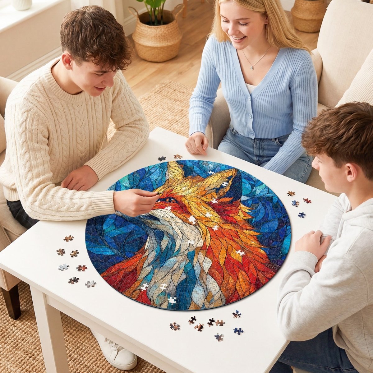 Artistic 1000 - Piece Cardboard Jigsaw Puzzle - Sea Glass Red Fox - KAAYEE Puzzle