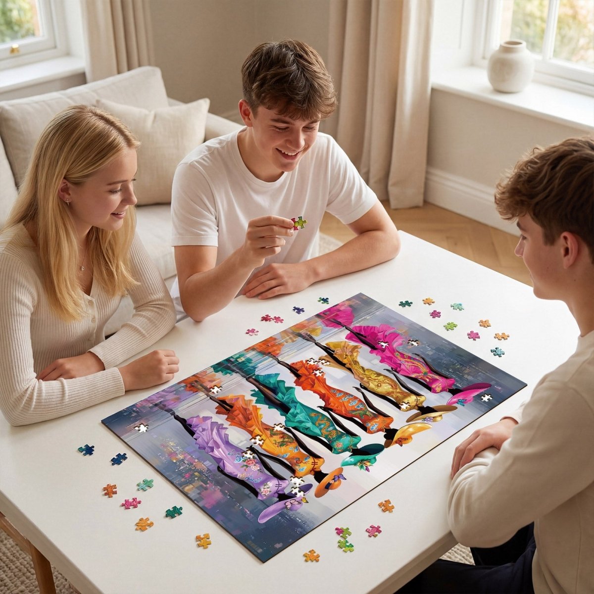Artistic 1000 - Piece Cardboard Jigsaw Puzzle - Splendor in Silk - KAAYEE Puzzle