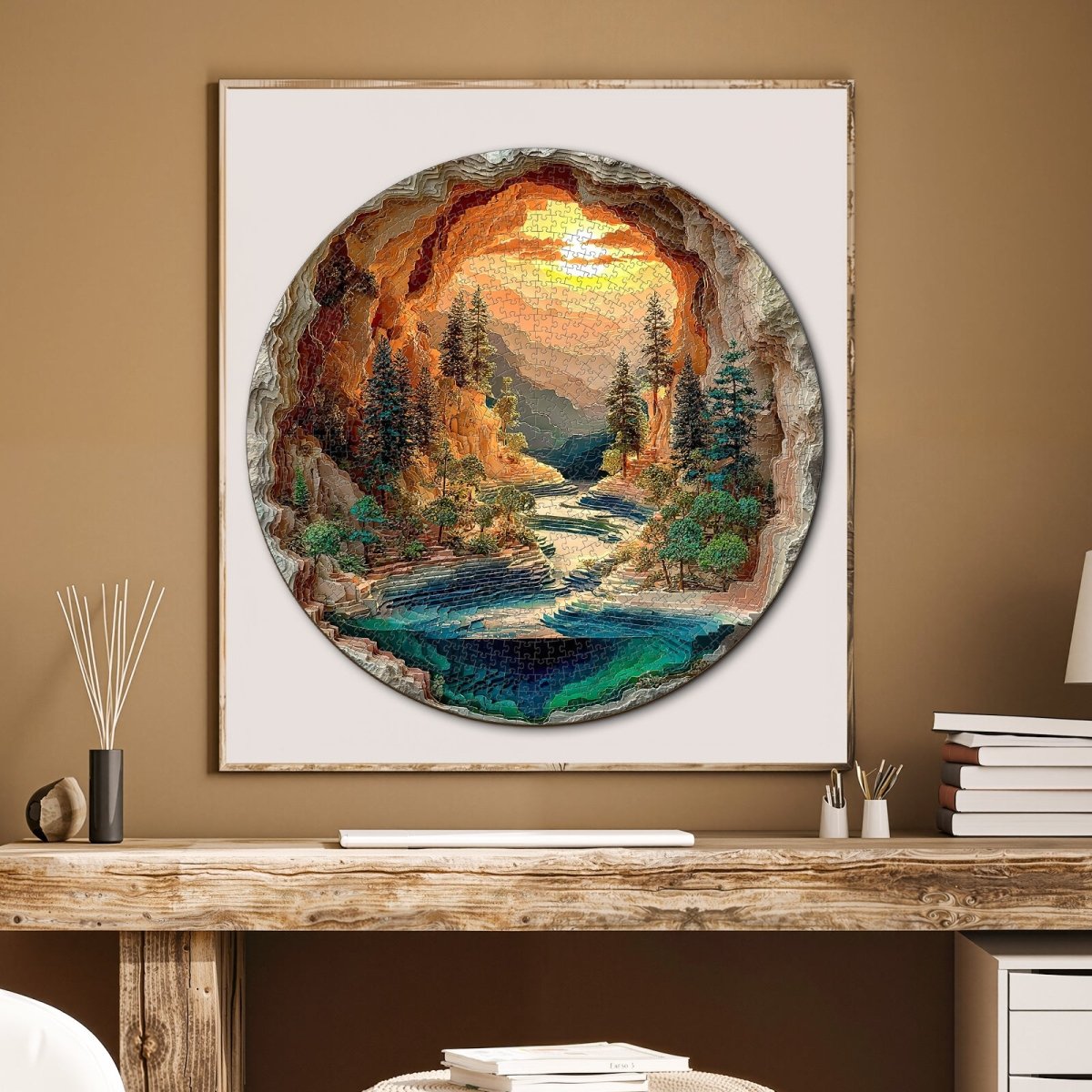 Artistic 1000 - Piece Cardboard Jigsaw Puzzle - Sunlit Hidden Valley - KAAYEE Puzzle