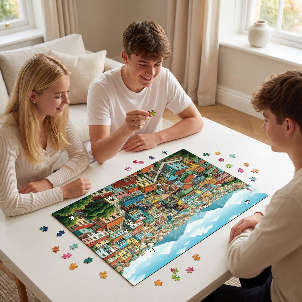 Artistic 1000 - Piece Cardboard Jigsaw Puzzle - Sunveil Village - KAAYEE Puzzle