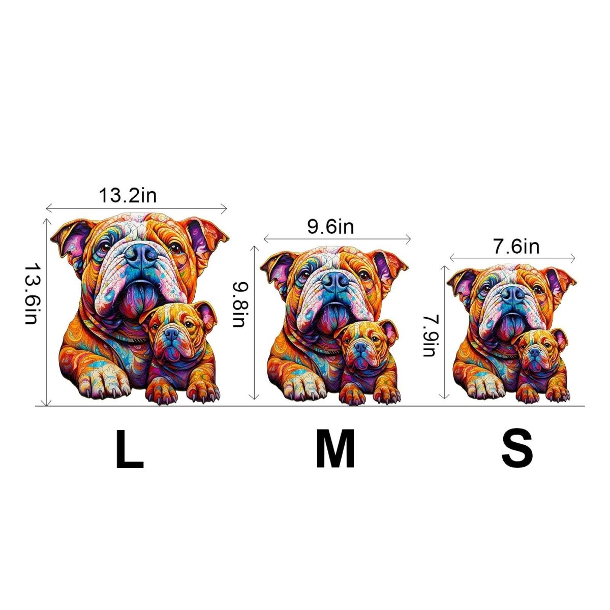Bulldog family Wooden Jigsaw Puzzle - KAAYEE Puzzle