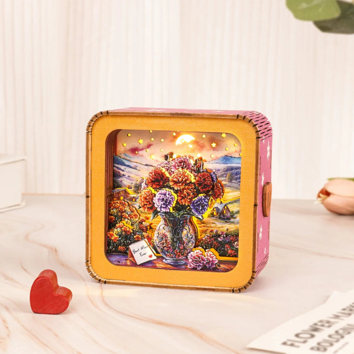 Carnations at the Window Night Light - KAAYEE Puzzle