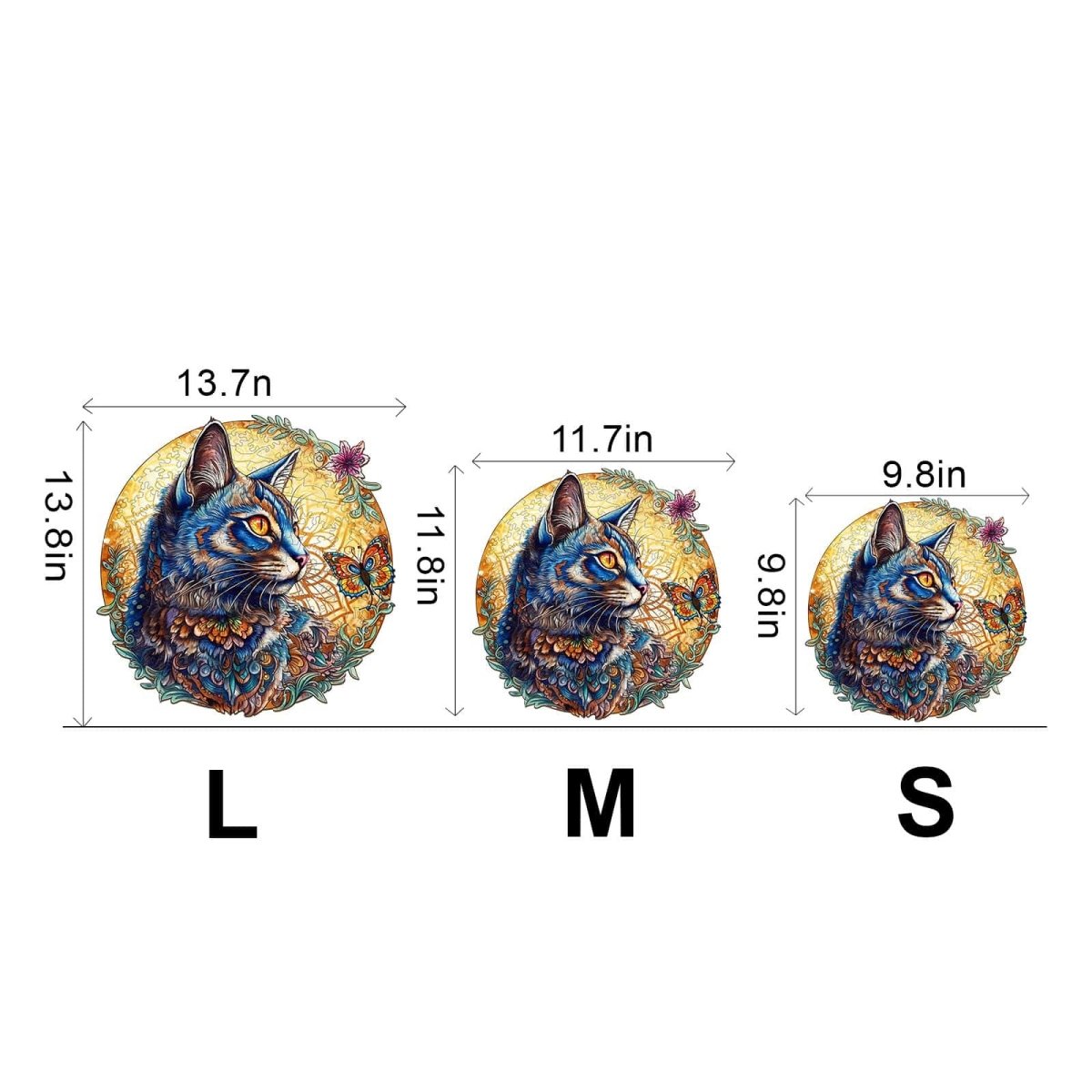 Cat and Butterfly Wooden Jigsaw Puzzle - KAAYEE Puzzle