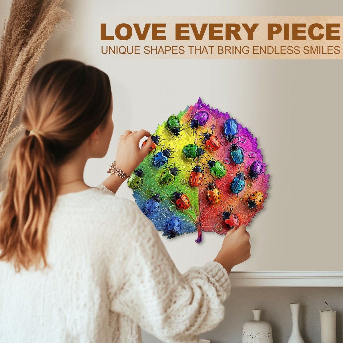 Colorful ladybug Wooden Jigsaw Puzzle - KAAYEE Puzzle