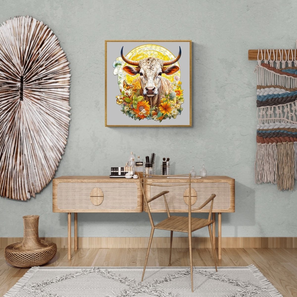 Cow and Flower Wooden Jigsaw Puzzle - KAAYEE Puzzle