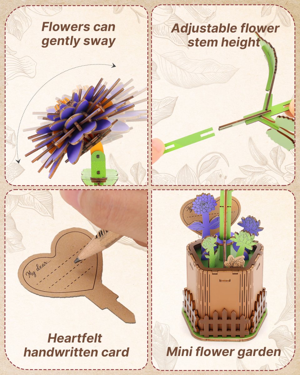 Dahlia DIY Wooden Flower - KAAYEE Puzzle