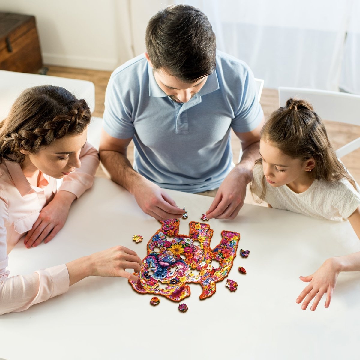 Flower Dog Wooden Jigsaw Puzzle - KAAYEE Puzzle