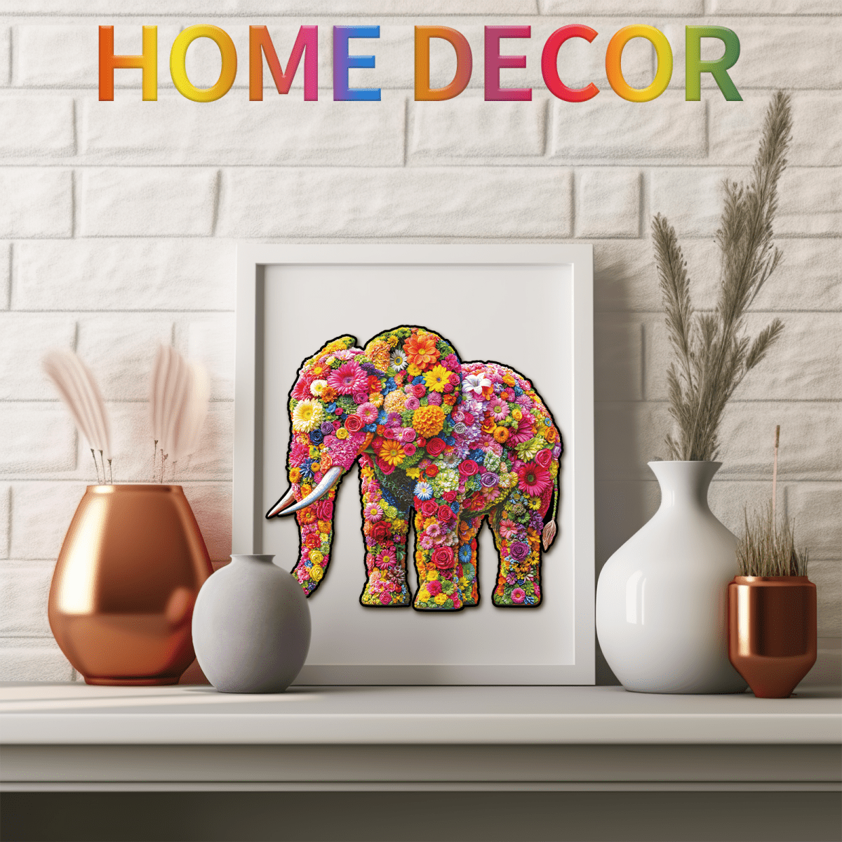 Flower Elephant Wooden Jigsaw Puzzle - KAAYEE Puzzle