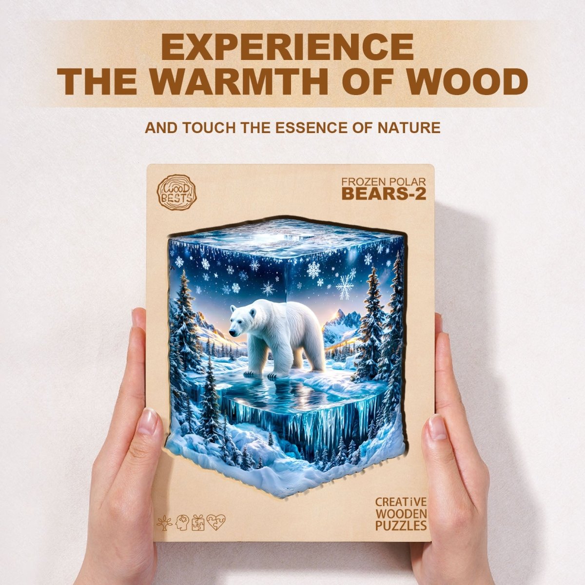 Frozen polar bears - 2 Wooden Jigsaw Puzzle - KAAYEE Puzzle