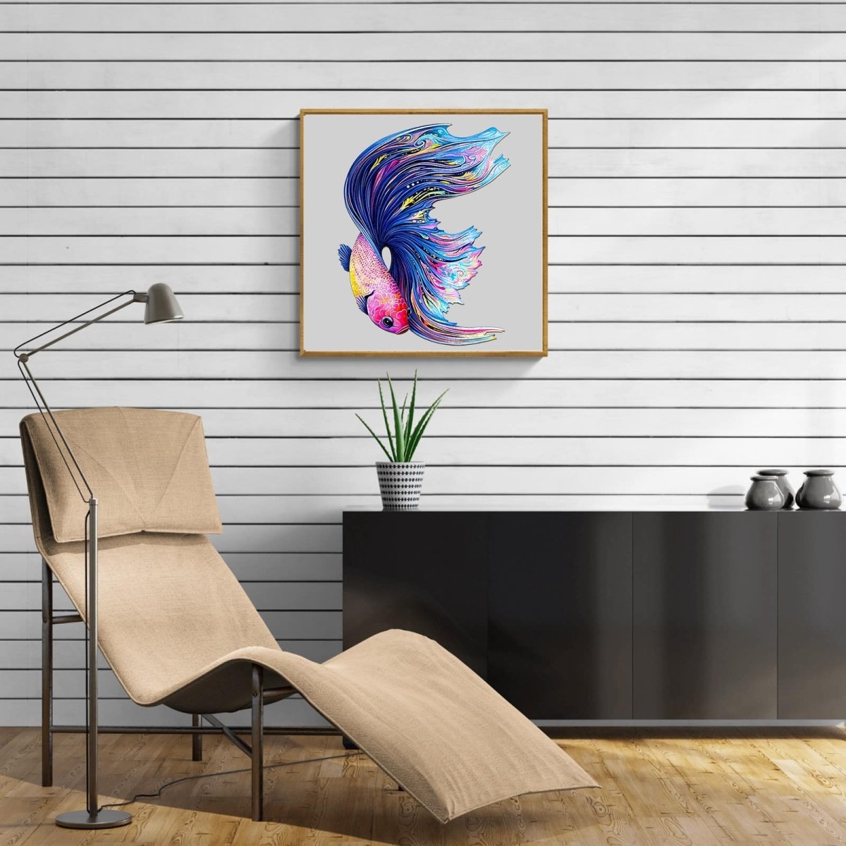 half moon betta Wooden Jigsaw Puzzle - KAAYEE Puzzle