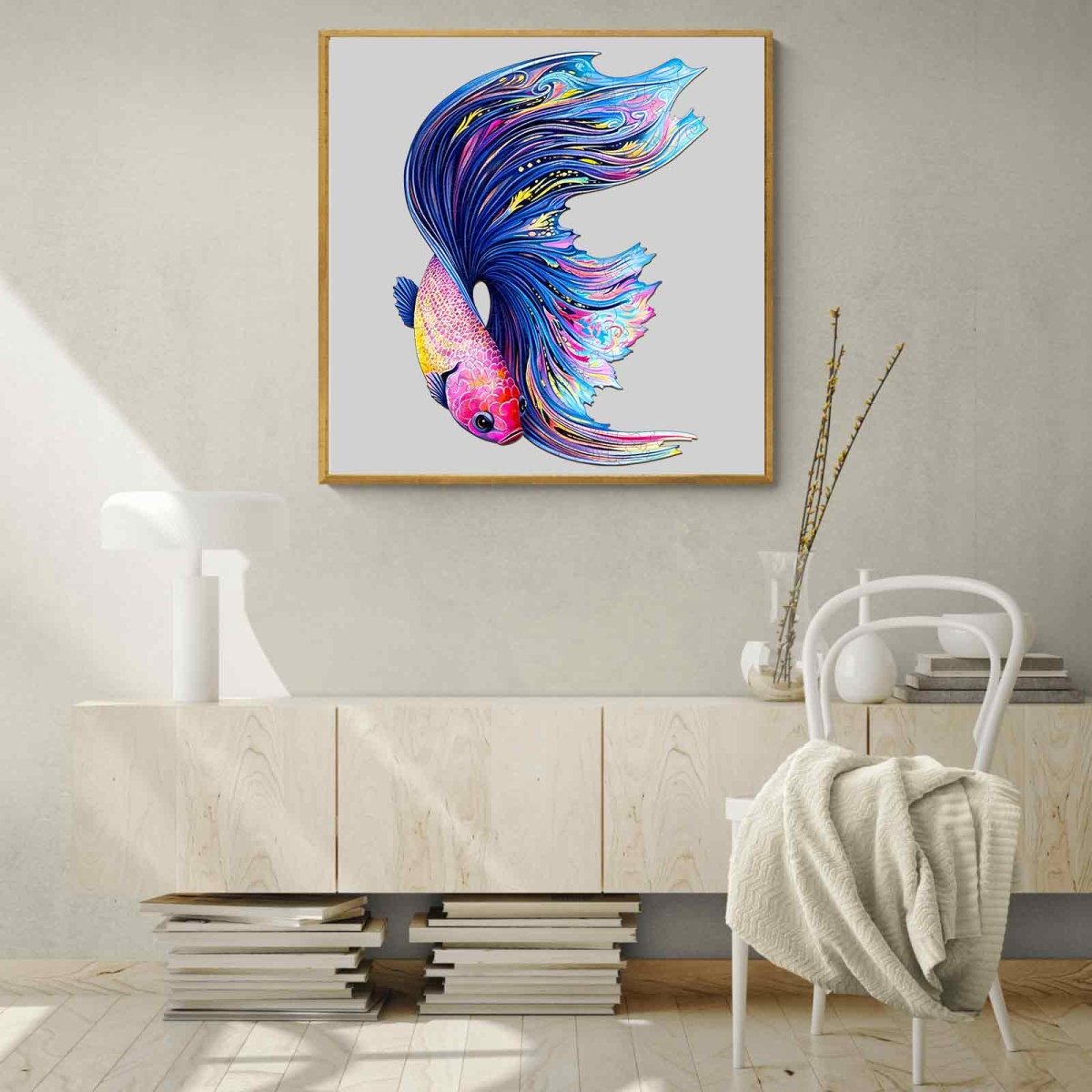 half moon betta Wooden Jigsaw Puzzle - KAAYEE Puzzle