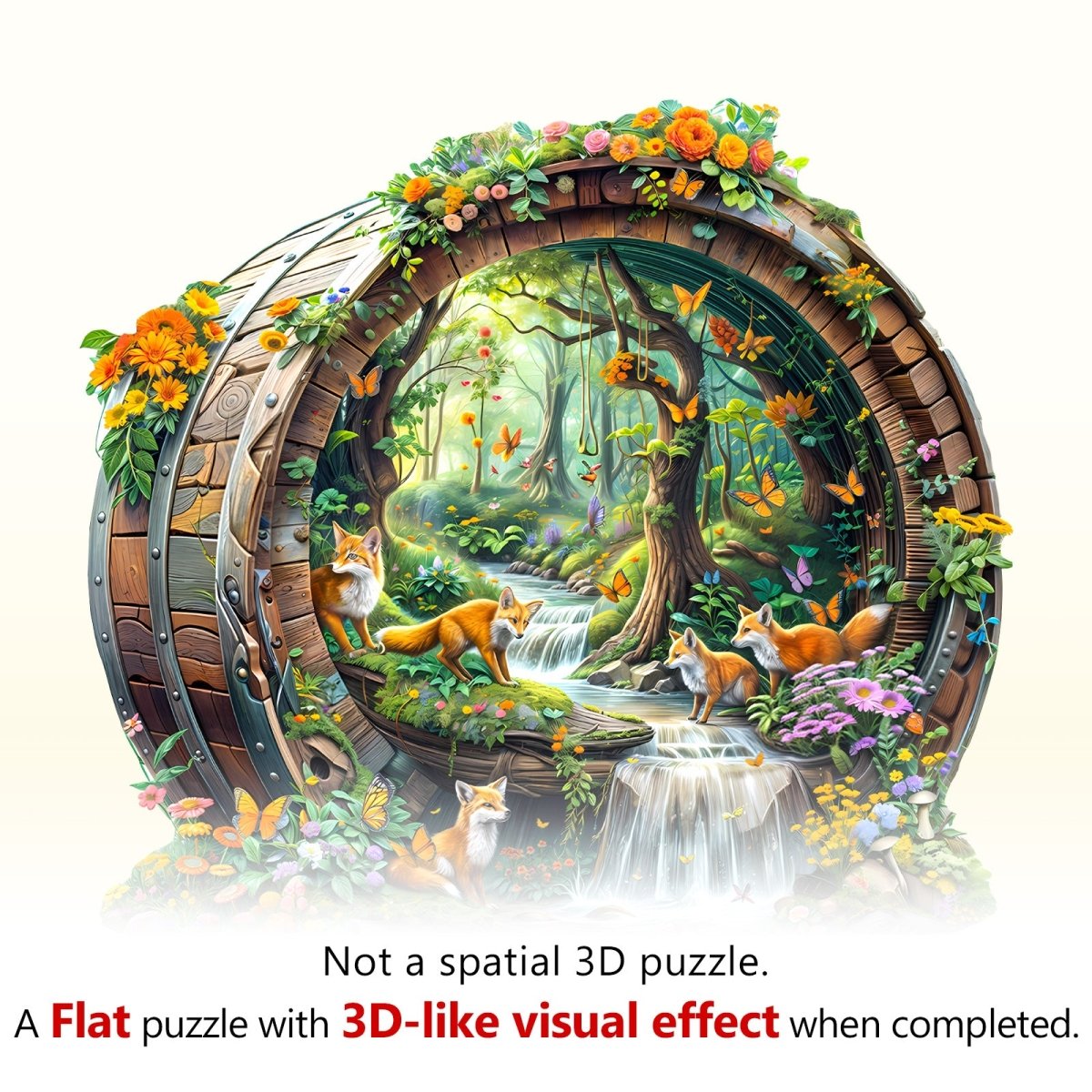 Happy foxes - 1 Wooden Jigsaw Puzzle - KAAYEE Puzzle