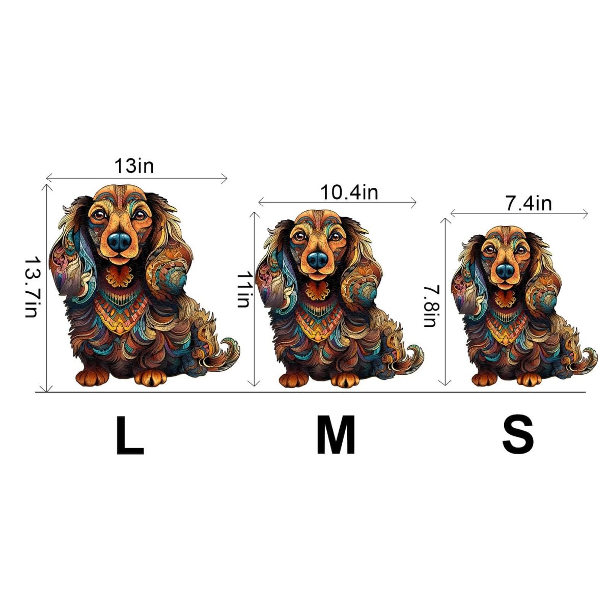 long haired dachshund 3 Wooden Jigsaw Puzzle - KAAYEE Puzzle
