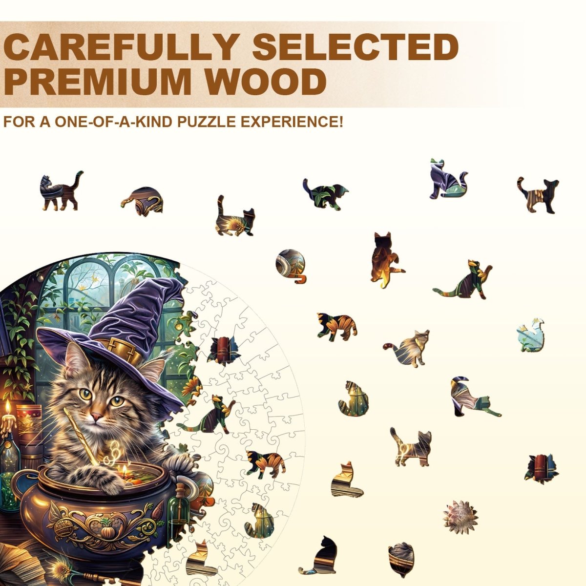 Magic Feline Wooden Jigsaw Puzzle - KAAYEE Puzzle