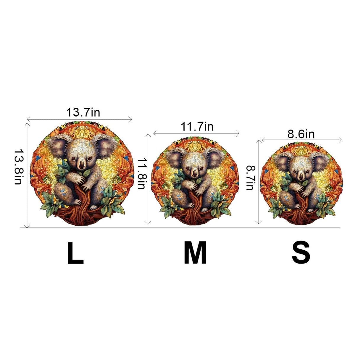 Mandala Koala Wooden Jigsaw Puzzle - KAAYEE Puzzle