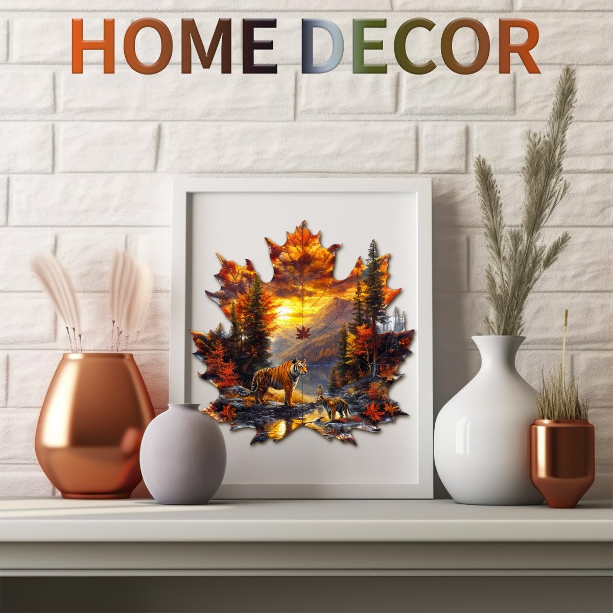 Maple Leaf Tiger Wooden Jigsaw Puzzle - KAAYEE Puzzle