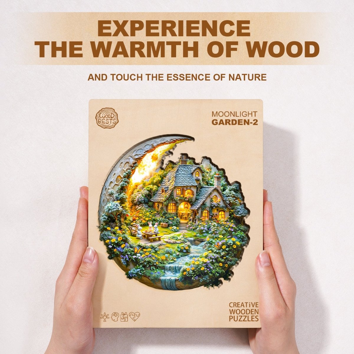 Moonlight Garden - 2 Wooden Jigsaw Puzzle - KAAYEE Puzzle