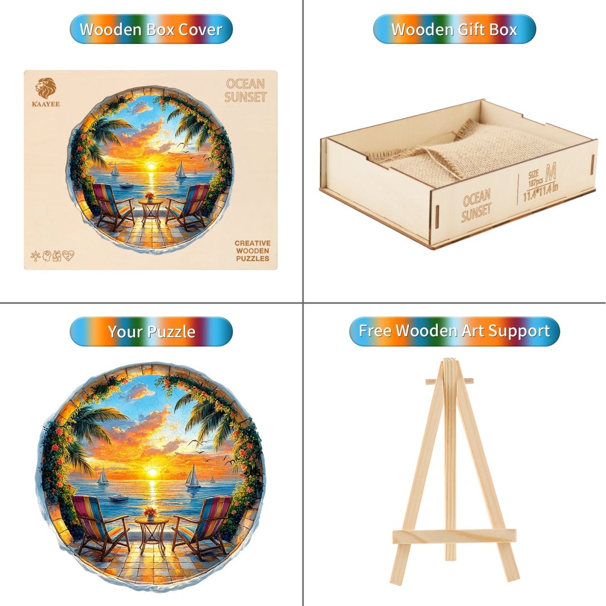 Ocean Sunset Wooden Jigsaw Puzzle - KAAYEE Puzzle