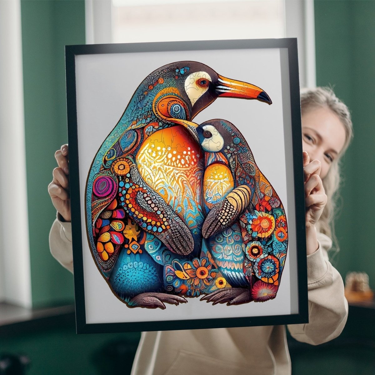 PENGUIN FAMILY Wooden Jigsaw Puzzle - KAAYEE Puzzle