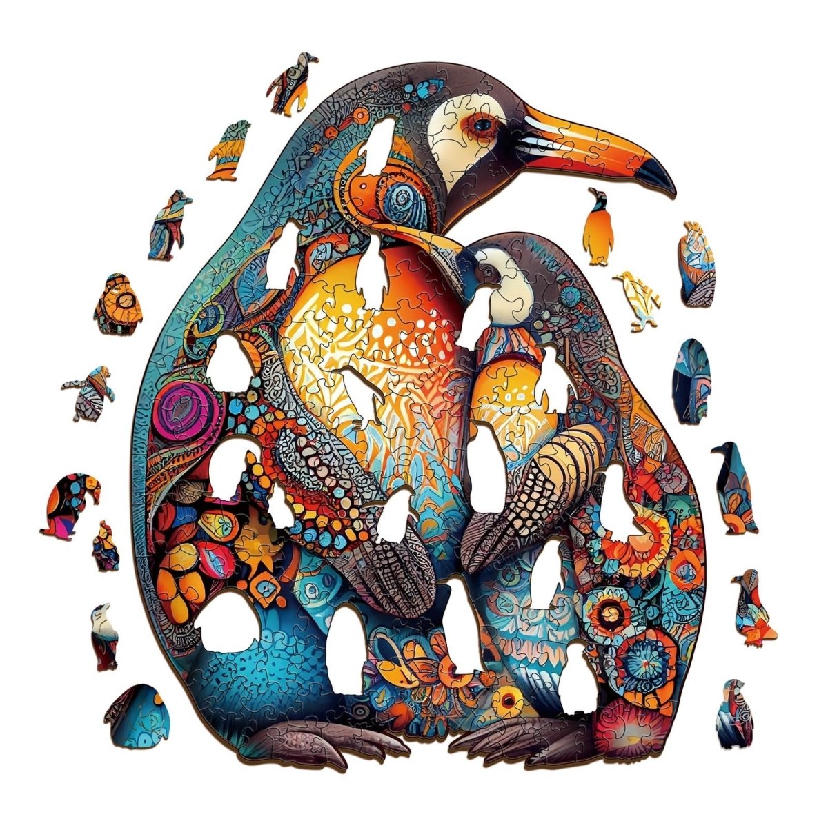 PENGUIN FAMILY Wooden Jigsaw Puzzle - KAAYEE Puzzle