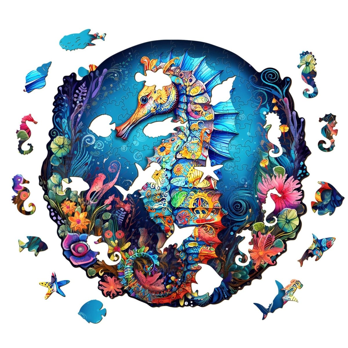 Seahorse 2 Wooden Jigsaw Puzzle - KAAYEE Puzzle