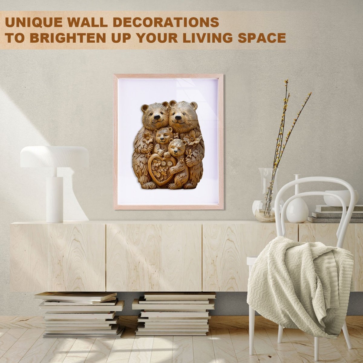 Woodcarve bear family Wooden Jigsaw Puzzle - KAAYEE Puzzle