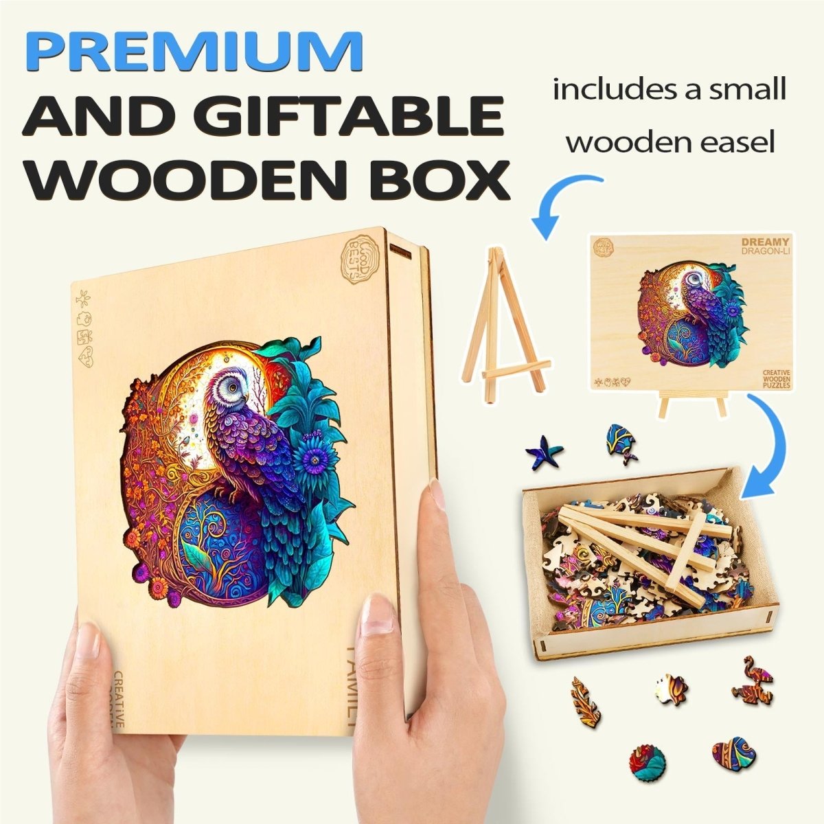 Yin Yang Owl Wooden Jigsaw Puzzle - KAAYEE Puzzle