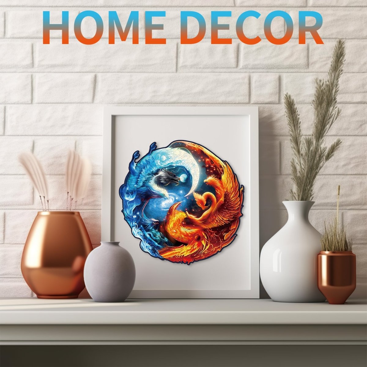 YinYang Dragon and Phoenix Wooden Jigsaw Puzzle - KAAYEE Puzzle