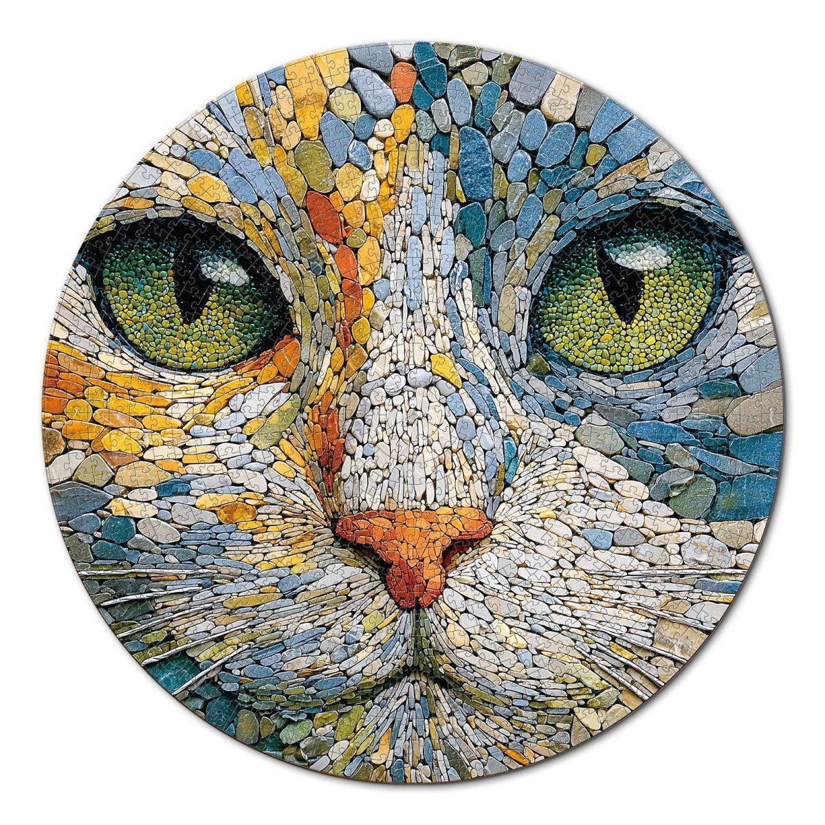 Artistic 1000-Piece Cardboard Jigsaw Puzzle - Emerald Cat