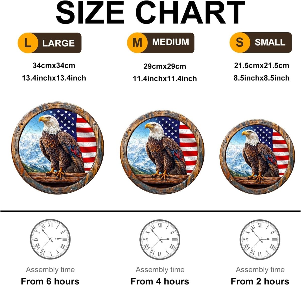 3D Bald eagle Wooden Jigsaw Puzzle - KAAYEE Puzzle