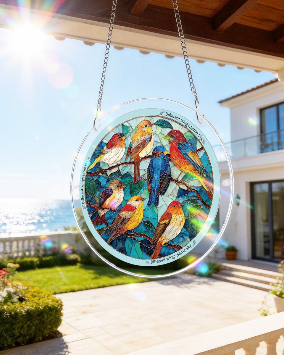 83 - piece Jigsaw Puzzle Acrylic Suncatcher - Glowing Feather Haven - KAAYEE Puzzle