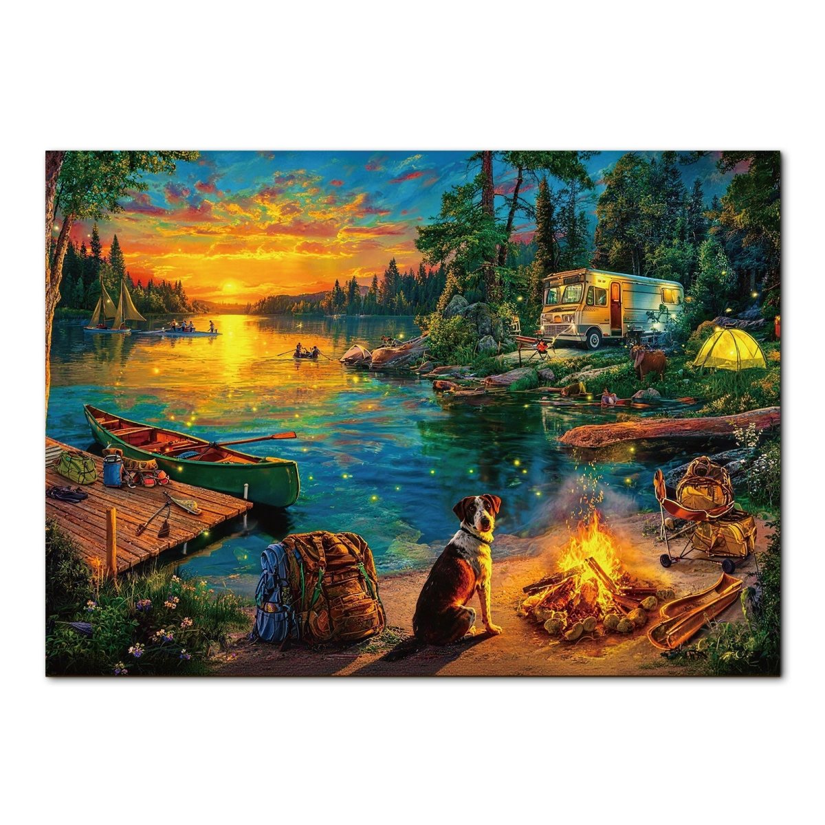 Artistic 1000 - Piece Cardboard Jigsaw Puzzle - Campfire Homecoming - KAAYEE Puzzle
