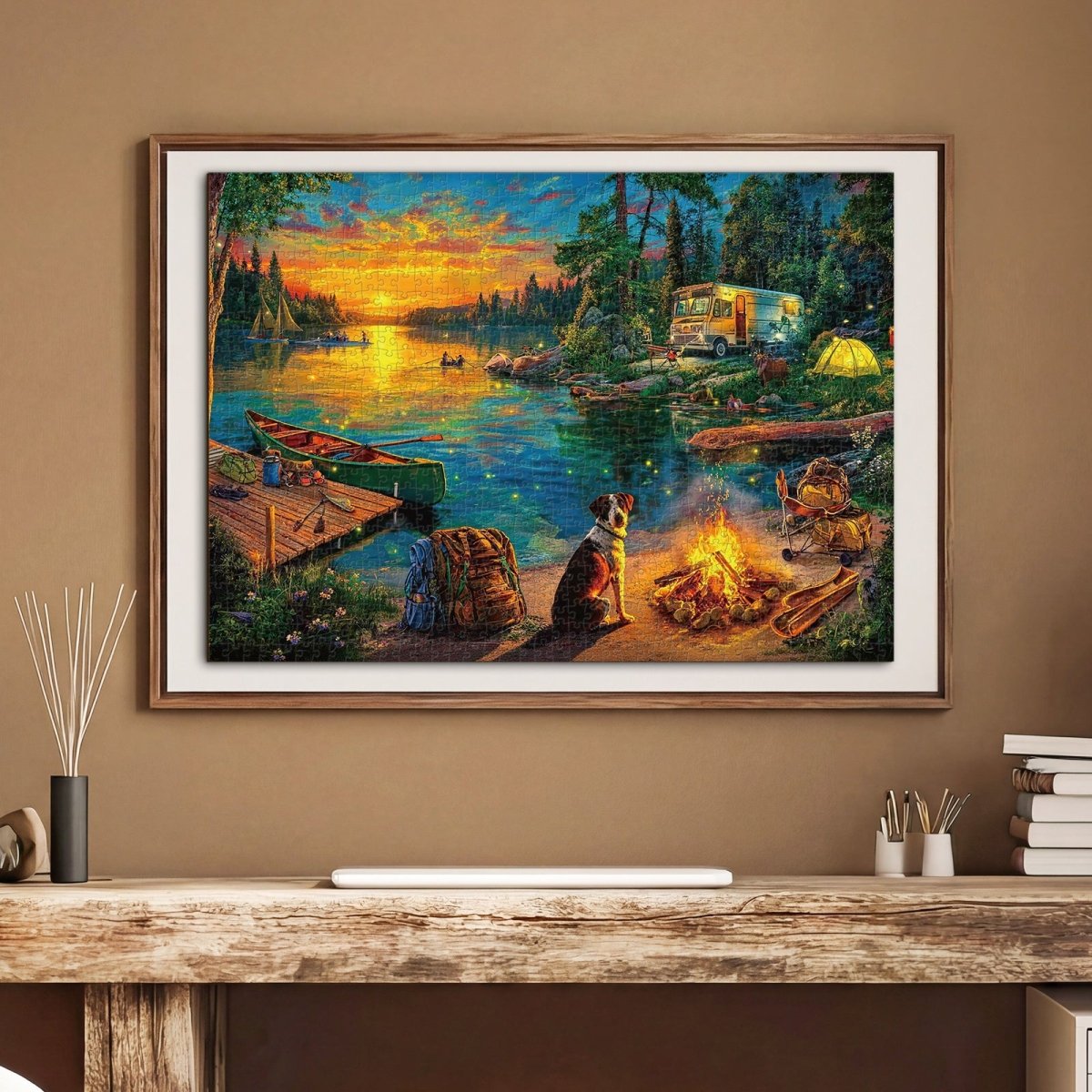 Artistic 1000 - Piece Cardboard Jigsaw Puzzle - Campfire Homecoming - KAAYEE Puzzle