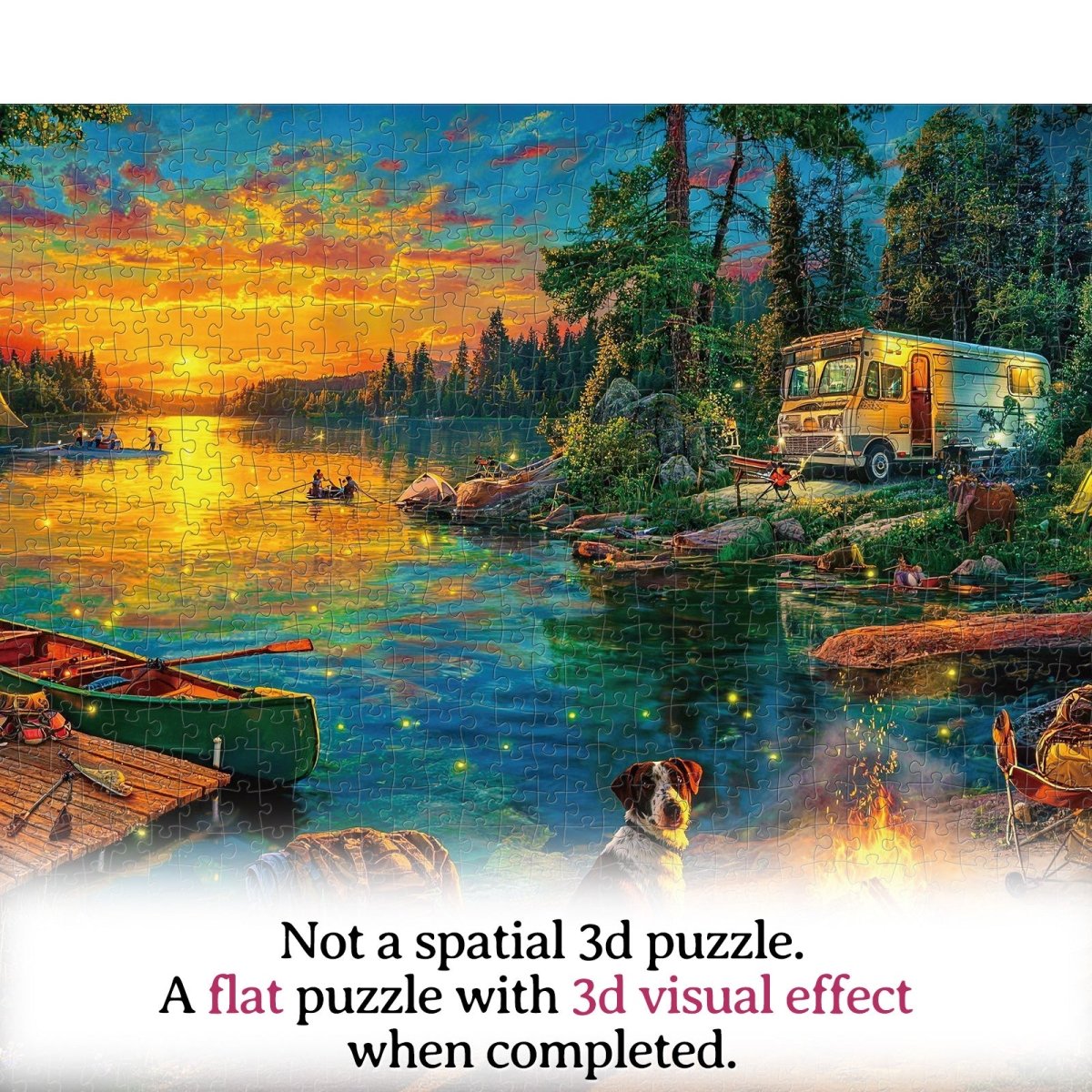 Artistic 1000 - Piece Cardboard Jigsaw Puzzle - Campfire Homecoming - KAAYEE Puzzle
