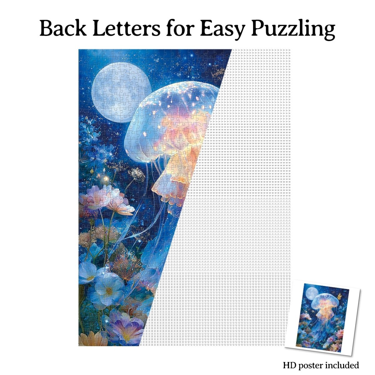 Artistic 1000 - Piece Cardboard Jigsaw Puzzle - Moonlit Jellyfish - KAAYEE Puzzle