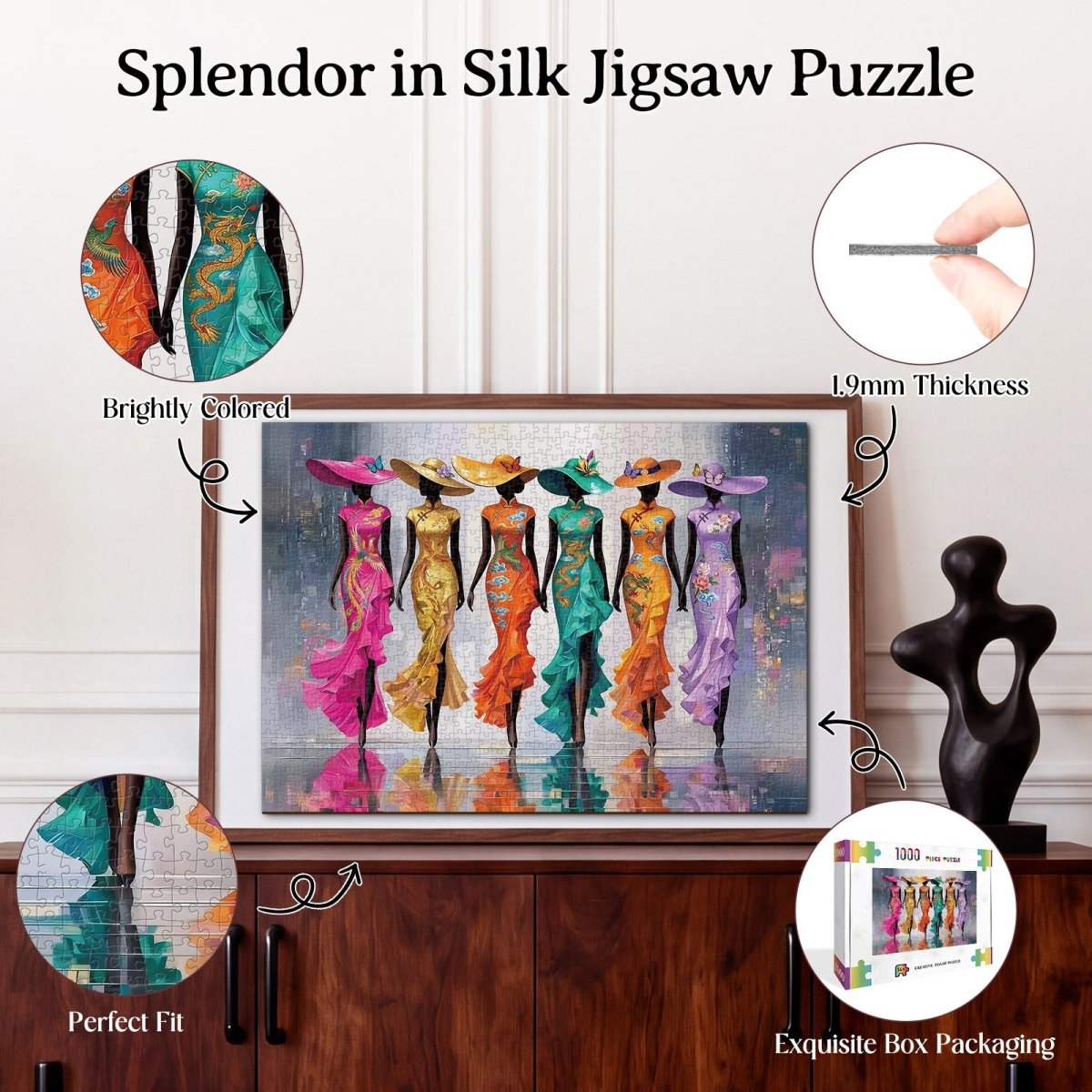 Artistic 1000 - Piece Cardboard Jigsaw Puzzle - Splendor in Silk - KAAYEE Puzzle