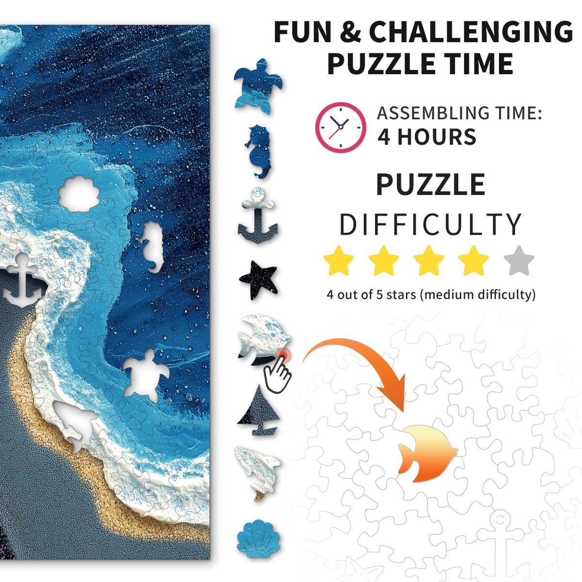 Beyond the Waves Wooden Jigsaw Puzzle - KAAYEE Puzzle