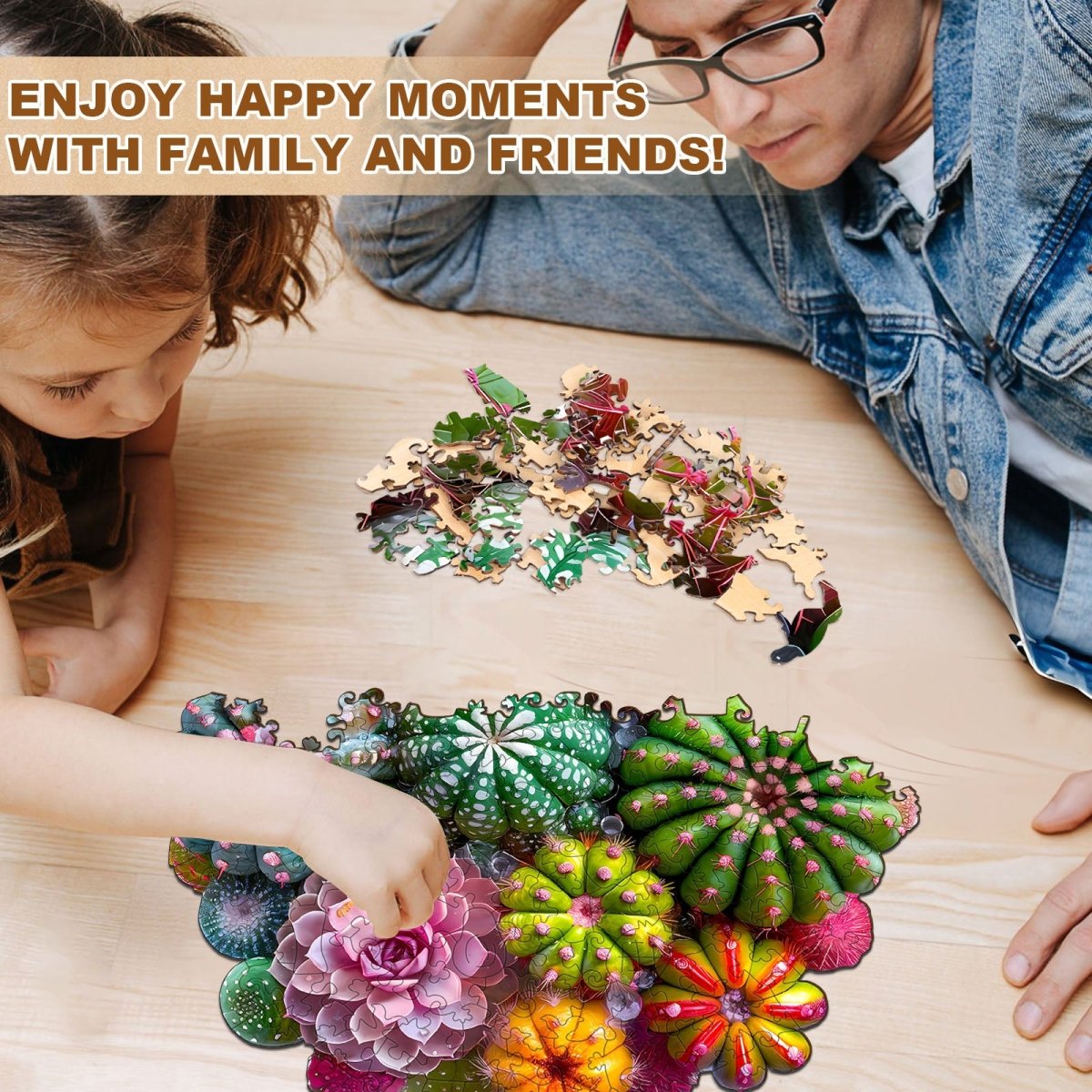 Cactus and Succulents Wooden Jigsaw Puzzle - KAAYEE Puzzle