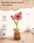 Carnation DIY Wooden Flower - KAAYEE Puzzle