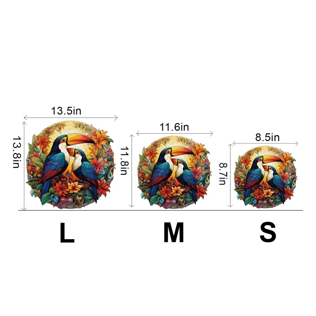 Colorful Toucans Wooden Jigsaw Puzzle - KAAYEE Puzzle
